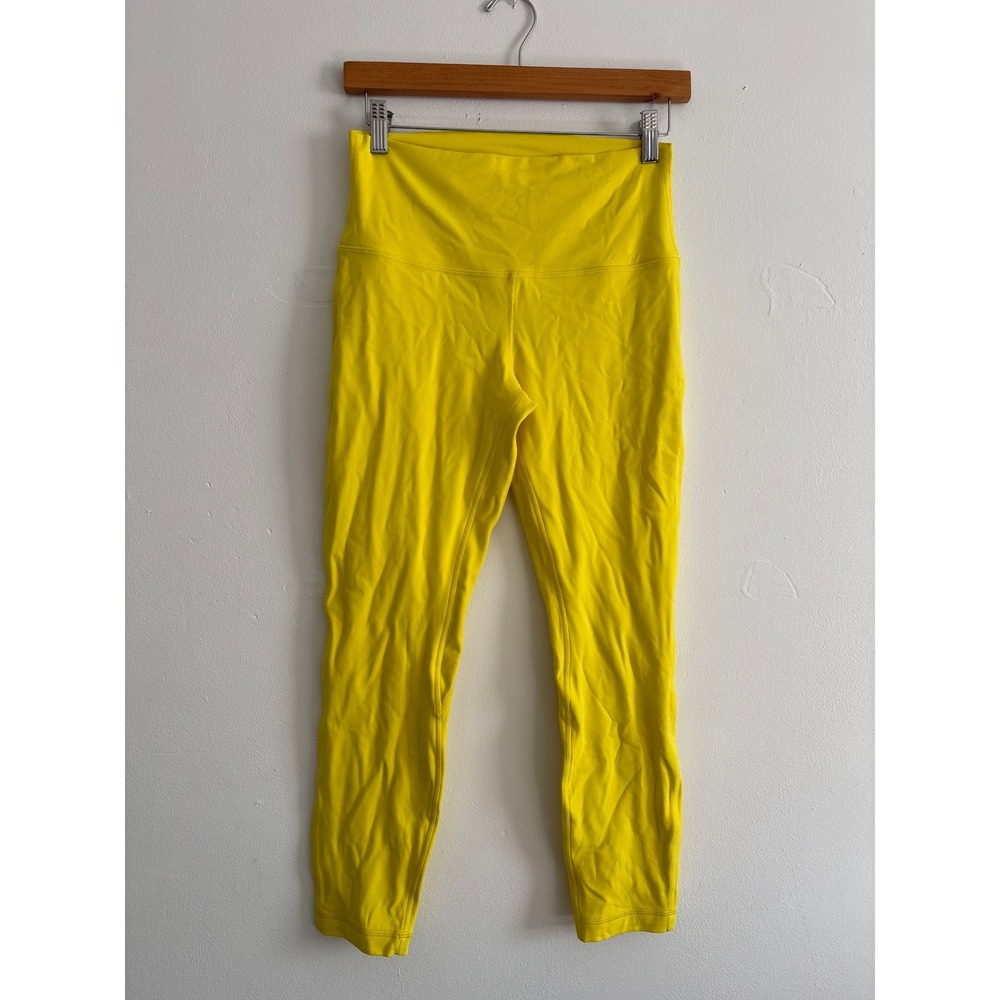 Lululemon Align High-Rise Pant 25" Yellow Nulu Yoga Leggings Size 8 LW5CTCS